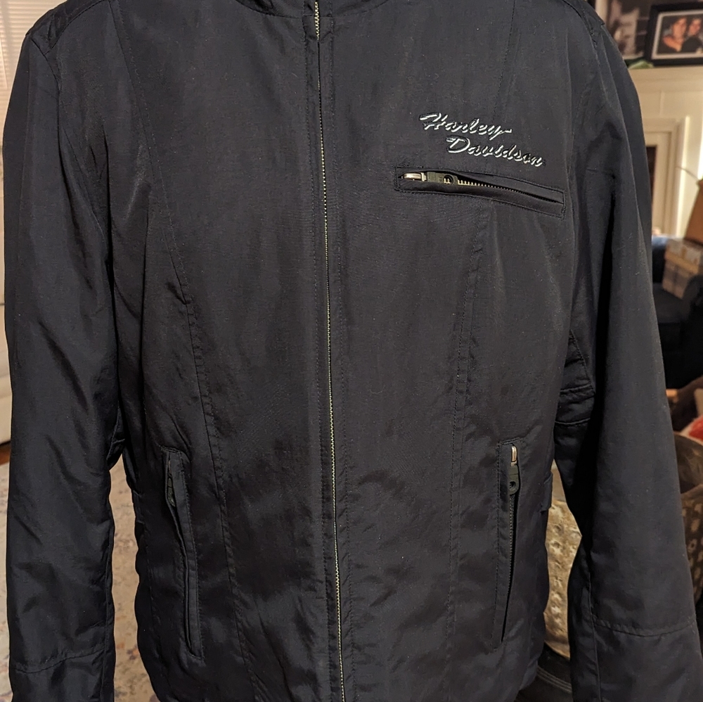 Harley Davidson Woman's Black Embroidered Quilted Jacket